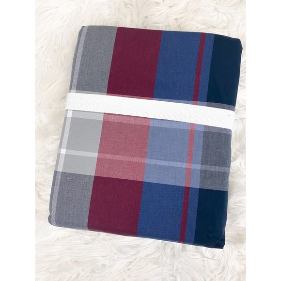 Pottery Barn Teen Walker Plaid Duvet Twin / Twin XL Red Blue Gray White NEW - Picture 1 of 3